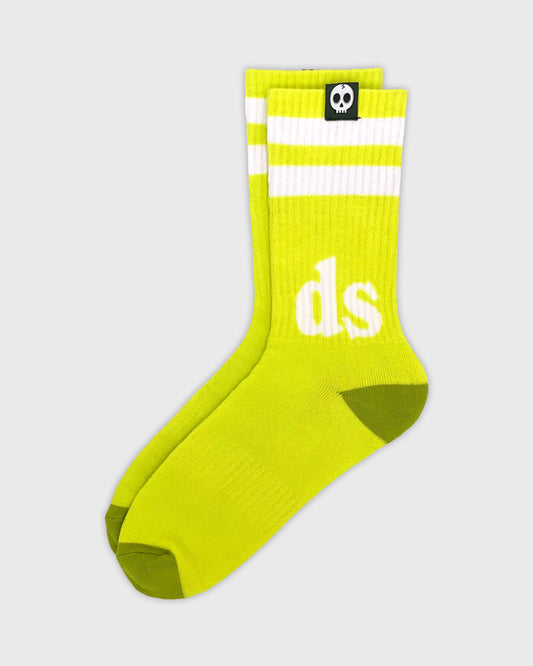 Neon Yellow Crew Socks